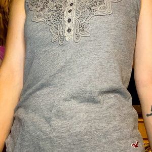 Grey hollister tank